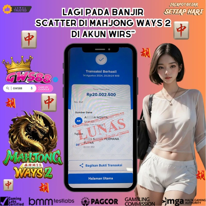 GWS88 JACKPOT SLOT MAHJONG WAYS 2 Rp.20.000.000,- DIBAYAR LUNAS