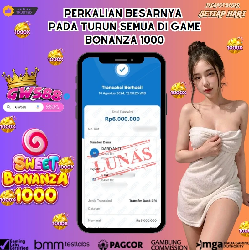 GWS88 JACKPOT SLOT SWEET BONANZA 1000 Rp.6.000.000,- DIBAYAR LUNAS