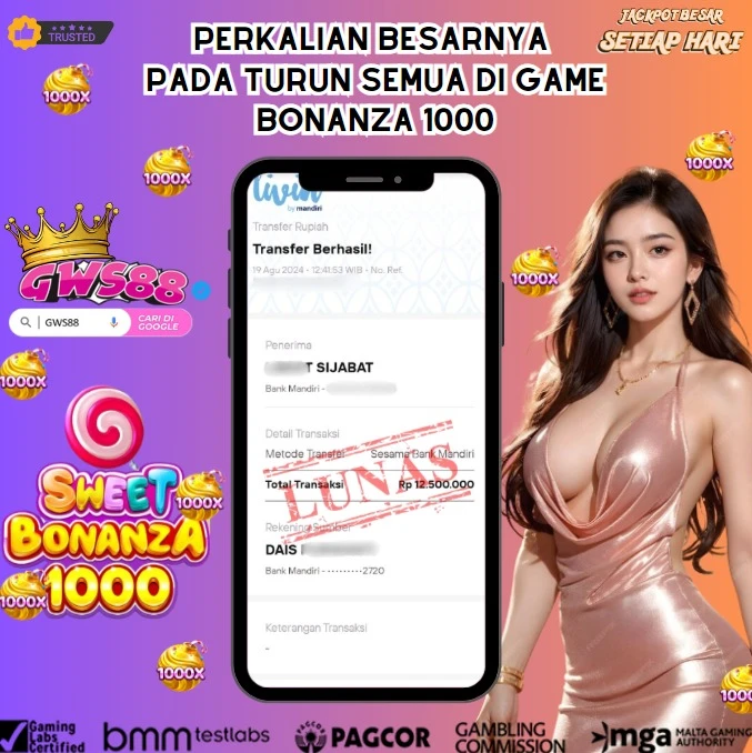 GWS88 JACKPOT SLOT Sweet Bonanza 1000 Rp.12.500.000,- DIBAYAR LUNAS