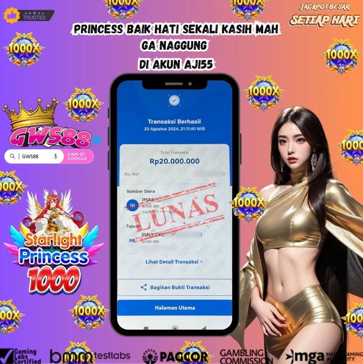 GWS88 JACKPOT SLOT Starlight Princess 1000 Rp.20.000.000,- DIBAYAR LUNAS