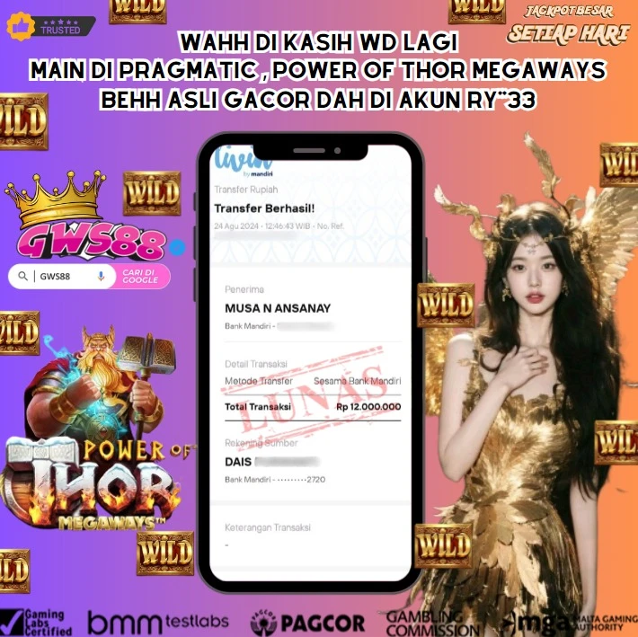 GWS88 JACKPOT SLOT Power Of Thor Megaways Rp.12.000.000,- DIBAYAR LUNAS