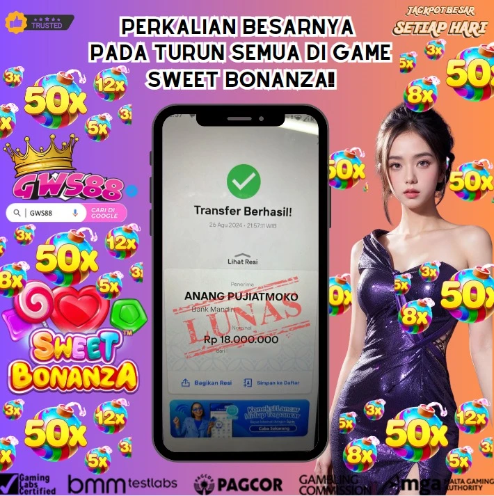 GWS88 JACKPOT SLOT Sweet Bonanza Rp.18.000.000,- DIBAYAR LUNAS