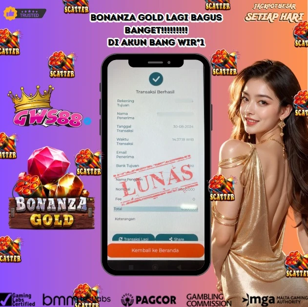 GWS88 JACKPOT SLOT Bonanza Gold Rp.6.500.000,- DIBAYAR LUNAS