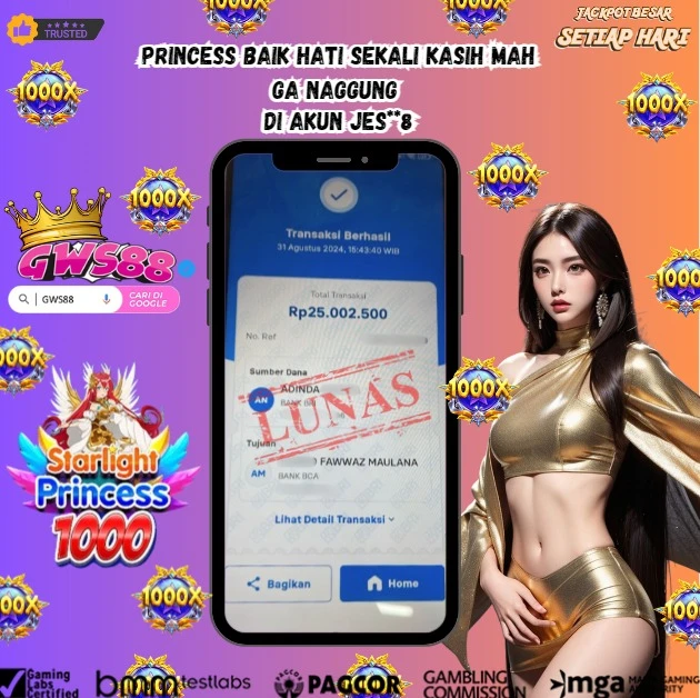 GWS88 JACKPOT SLOT Starlight Princess 1000 Rp.25.002.500,- DIBAYAR LUNAS