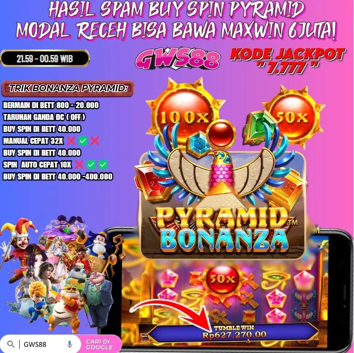 NEKAD SPAM BUY SPIN PYRAMID BONANZA! MODAL RECEH BISA BAWA MAXWIN 6 JUTA!