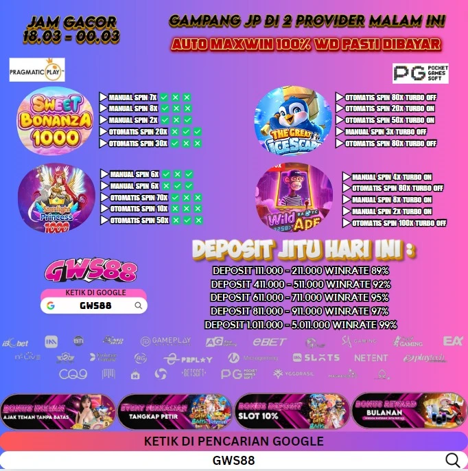 GAMPANG JP DI 2 PROVIDER MALAM INI, AUTO MAXWIN 100% WD PASTI DIBAYAR!!