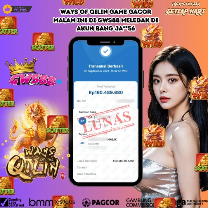 GWS88 JACKPOT SLOT Ways Of Qilin Rp.160.489.680,- DIBAYAR LUNAS