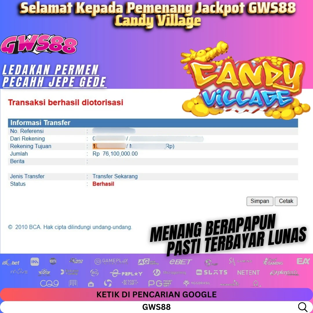 GWS88 JACKPOT SLOT Candy Village Rp.75.100.000,- DIBAYAR LUNAS