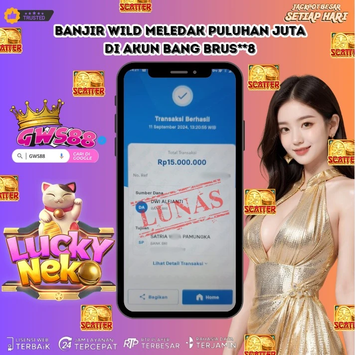 GWS88 JACKPOT SLOT Lucky Neko Rp.15.000.000,- DIBAYAR LUNAS