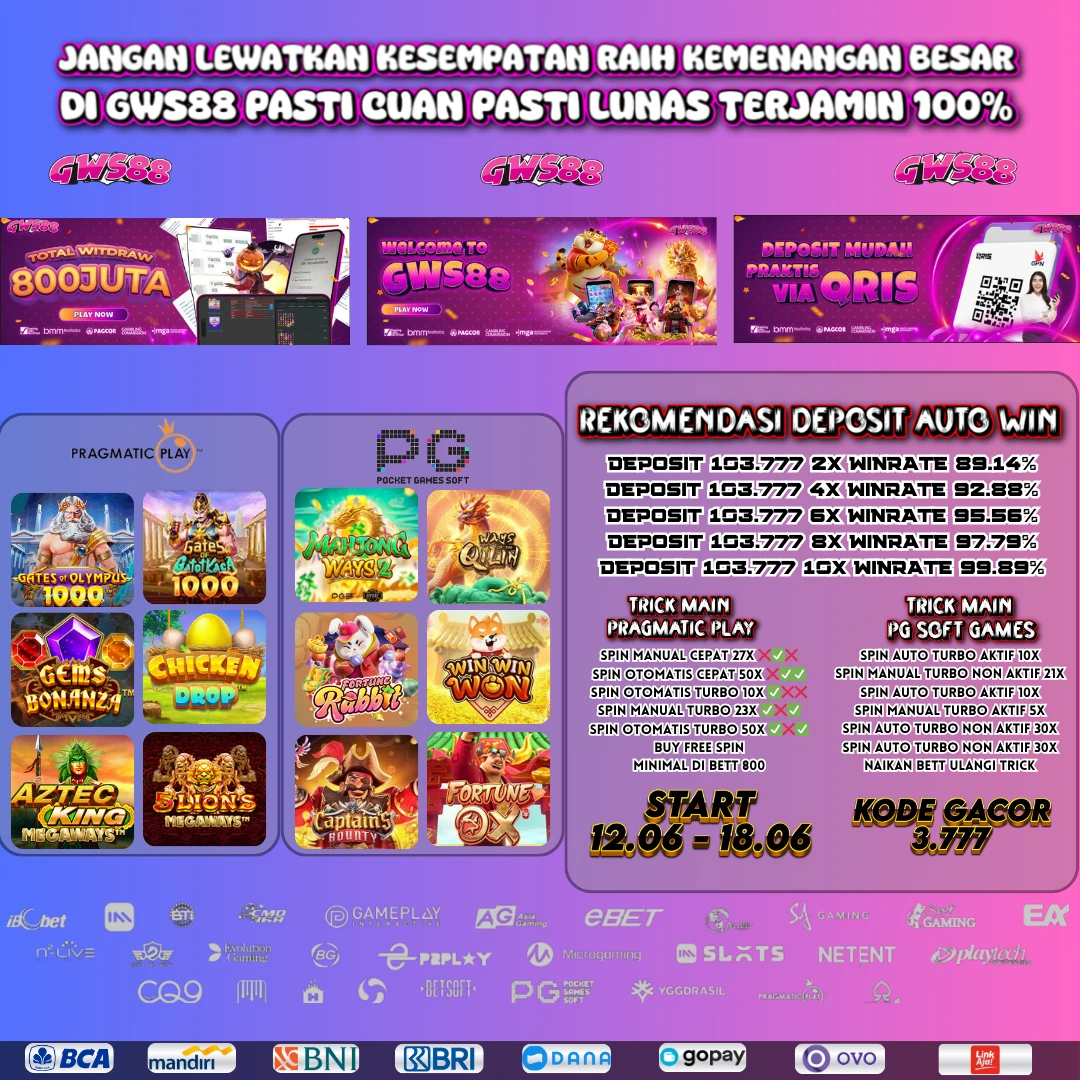 JANGAN LEWATKAN KESEMPATAN JACKPOT LEBIH BESAR SIANG INI PADA GAME TERCUAN HANYA DI GWS88!