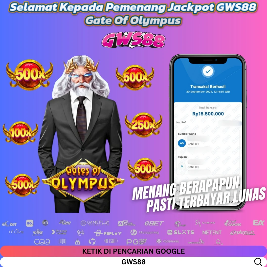 GWS88 JACKPOT SLOT Gates Of Olympus Rp.15.500.000,- DIBAYAR LUNAS