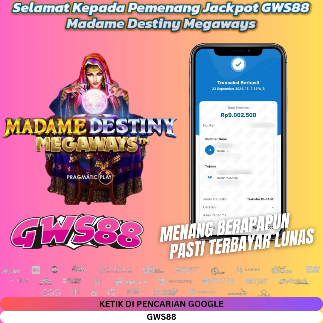 GWS88 JACKPOT SLOT Madame Destiny Megaways Rp.9.002.500,- DIBAYAR LUNAS