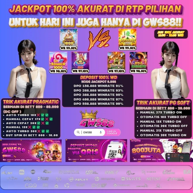 JP 100% AKURAT DI RTP PILIHAN UNTUK HARI INI JUGA HANYA DI GWS88!!